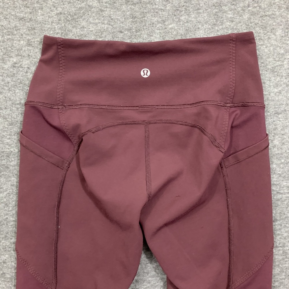 Lululmeon All The Right Places Crop Leggings Size 6 Redwood Rose 21" Inseam - Picture 14 of 16